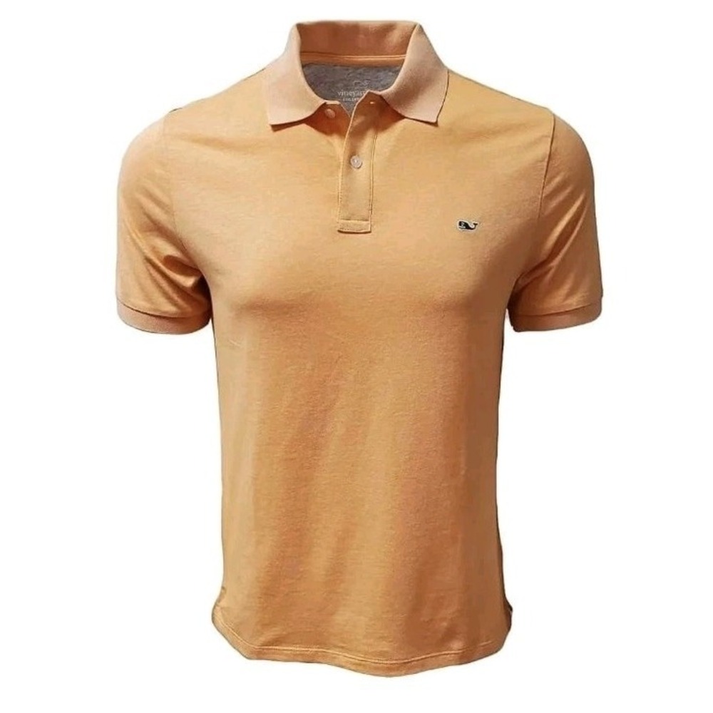 Vineyard Vines Edgartown Pique Polo Men's Sz XL Orange Yellow Golf Beach Preppy